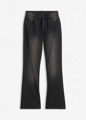 Dżinsy z poszerzanymi nogawkami, mid waist. Czarne jeansy dla dziewczynek bonprix, z jeansu. Za 94.99 zł.