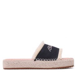Klapki Blauer. Niebieskie espadryle damskie Blauer, bez wzorów, bez obcasa, bez zapięcia. Za 214.99 zł.