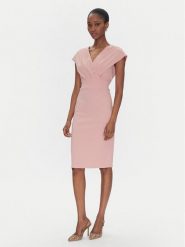 Rinascimento Sukienka koktajlowa CFC0122760003 Różowy Regular Fit. Czerwone sukienki damskie Rinascimento, xs, bez wzorów, z syntetyku, wizytowe, bez kołnierzyka, bez ramiączek. Za 269.99 zł.