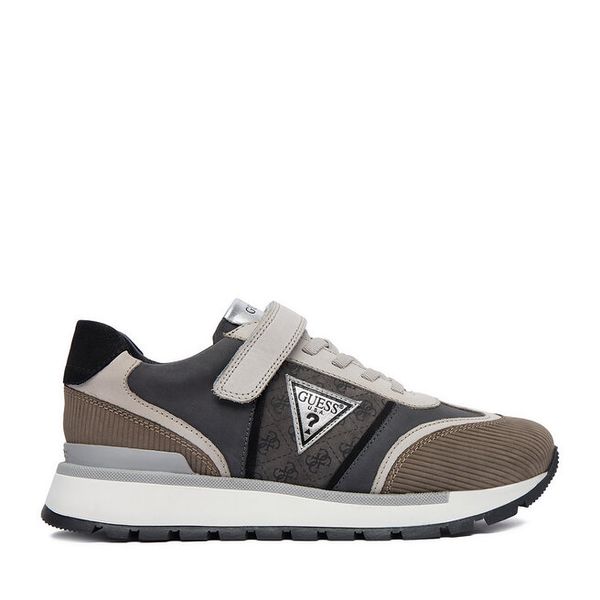 Sneakersy Guess. Szare trampki i tenisówki chłopięce Guess, z aplikacjami, bez zapięcia. Za 172.99 zł.