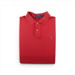 Second life - Koszulka polo męska Polo Ralph Lauren czerwony - Stan dobry. Czerwone koszulki polo męskie Ralph Lauren, l, bez wzorów, z materiału, eleganckie, bez ramiączek. Za 106.46 zł.