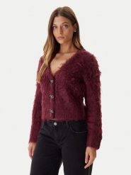 Guess Kardigan W5BR91 Z3JI2 Bordowy Relaxed Fit. Czerwone kardigany damskie Guess, xxl, z aplikacjami, z syntetyku. Za 519.99 zł.
