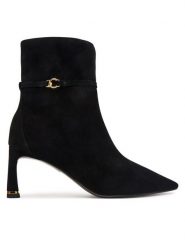 Coccinelle Botki C-look Suede E4 VTL 11 01 01 Czarny. Czarne botki damskie Coccinelle, ze skóry, bez obcasa, na słupku, bez zapięcia. Za 1,299.00 zł.