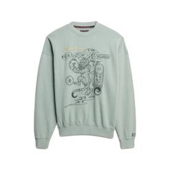Damska bluza oversize Superdry Tokyo Narrative. Zielone bluzy damskie Superdry., bez wzorów, bez kaptura. Za 332.10 zł.
