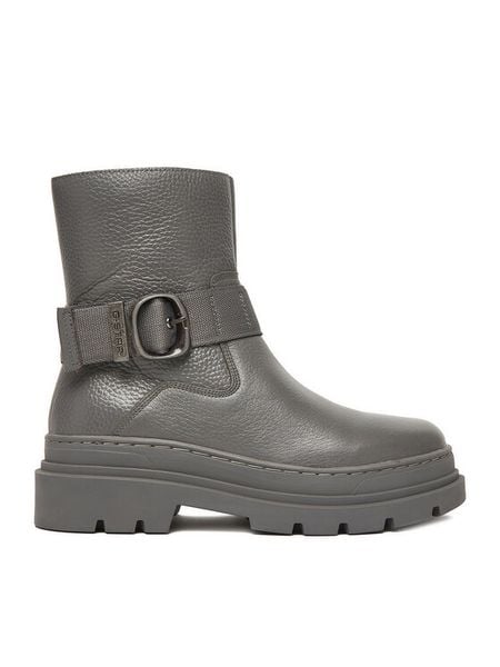 G-Star Raw Botki CEO-WI45-VR-3400-03 Szary. Szare botki damskie G-Star Raw, ze skóry, retro, bez obcasa, na płaskiej podeszwie, bez zapięcia. Za 429.99 zł.