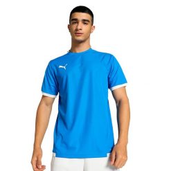 Męska Koszulka TeamLIGA. Niebieskie koszule męskie Puma, m, bez wzorów, casualowe, bez kołnierzyka, bez ramiączek. Za 128.99 zł.