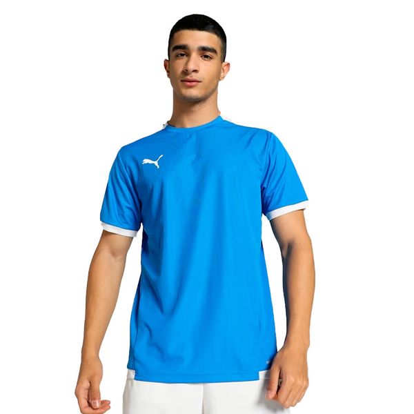 Męska Koszulka TeamLIGA. Niebieskie koszule męskie Puma, m, bez wzorów, casualowe, bez kołnierzyka, bez ramiączek. Za 128.99 zł.