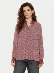 Tommy Hilfiger Koszula WW0WW44036 Bordowy Relaxed Fit. Czerwone bluzki damskie Tommy Hilfiger, bez wzorów, z wiskozy, bez kołnierzyka, bez ramiączek. Za 299.99 zł.