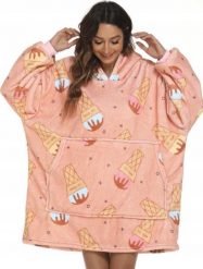 Bluza pluszowa z kapturem comfy koc oversize ciepła lody ice cream. Kocyki dla dzieci Pan i Pani Gadżet. Za 151.14 zł.