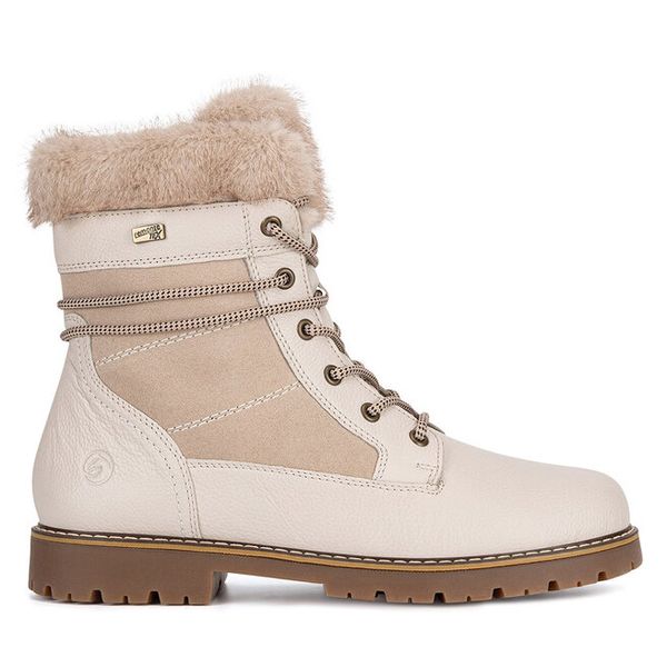 Trzewiki Remonte. Brązowe botki damskie Remonte, bez obcasa, na płaskiej podeszwie, bez zapięcia. Za 405.99 zł.