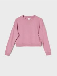 Krótka bluza crewneck - różowy. Czerwone bluzy damskie Sinsay, l, bez wzorów, bez kaptura. W wyprzedaży za 17.99 zł.