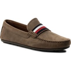 Mokasyny TOMMY HILFIGER - Corporate Tape Loafer FM0FM01247 Shitake 012. Brązowe mokasyny męskie Tommy Hilfiger, z materiału. W wyprzedaży za 329.00 zł.