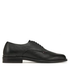 Półbuty Tommy Hilfiger. Czarne eleganckie półbuty Tommy Hilfiger, wizytowe, bez zapięcia. Za 439.99 zł.
