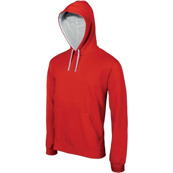 Bluza z kapturem Kariban Contrastée. Czerwone bluzy męskie KARIBAN, s, bez wzorów, z bawełny, z kapturem. Za 152.50 zł.