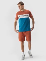 4F Spodenki dresowe męskie - brązowe L. Brązowe krótkie spodenki sportowe męskie 4f, l, bez wzorów, z bawełny. W wyprzedaży za 79.99 zł.