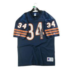 Second life - Koszulka męska NFL Chicago Bears 34 - Stan bardzo dobry. Niebieskie koszulki sportowe męskie Champion, l, bez wzorów, z materiału, bez kołnierzyka, bez ramiączek, do piłki nożnej. Za 149.06 zł.