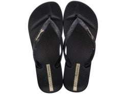 Klapki Ipanema Anat Lolita Fem Damskie. Czarne klapki damskie Ipanema, bez wzorów, z gumy, bez obcasa. Za 73.99 zł.