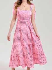 Sukienka midi z efektem stopniowania w stylu retro - wielobarwny. Sukienki damskie Sinsay, l, bez wzorów, retro, bez kołnierzyka, bez ramiączek, midi. Za 59.99 zł.