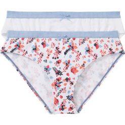 Figi (2 pary), bawełna organiczna bonprix z nadrukiem + biały. Figi damskie marki bonprix. Za 35.98 zł.