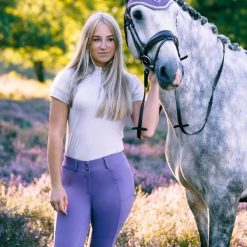 Damskie spodnie jeździeckie z pełnym lejem Imperial Riding Bliss. Fioletowe spodnie materiałowe damskie IMPERIAL RIDING, s, bez wzorów, z elastanu. Za 373.50 zł.