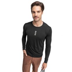 Koszulka rowerowa z długim rękawem gravel męska Rubra. Czarne bluzy męskie SIROKO, m, bez wzorów, z tkaniny, bez kaptura. Za 169.00 zł.