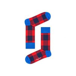 Skarpetki Happy Socks - Lumber Jack (GIH01-4000). Szare skarpety męskie Happy Socks, w kolorowe wzory, z bawełny. Za 34.90 zł.
