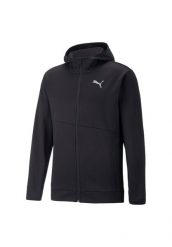 Bluza sportowa męska Puma Train All Day Powerfleece Full Zip. Czarne bluzy męskie Puma, m, bez wzorów, z materiału, z kapturem, na fitness i siłownię. Za 216.75 zł.