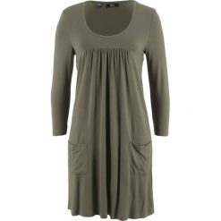 Sukienka shirtowa z rękawami 3/4 bonprix ciemnooliwkowy. Sukienki damskie marki bonprix. Za 69.99 zł.