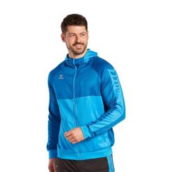 Kurtka treningowa z kapturem Erima Six Wings. Fioletowe kurtki męskie Erima, bez wzorów, z materiału, eleganckie, z kapturem. Za 246.35 zł.