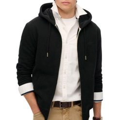 Bluza z kapturem i zamkiem błyskawicznym Superdry Logo Essential. Czarne bluzy męskie Superdry., s, bez wzorów, z bawełny, z kapturem. Za 361.40 zł.