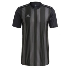 Koszulka męska adidas Striped 21 Jersey. Czarne koszulki sportowe męskie Adidas, l, bez wzorów, z jersey, bez kołnierzyka, bez ramiączek, do piłki nożnej. Za 101.99 zł.