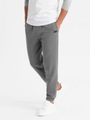 Klasyczne spodnie dresowe ze ściągaczami unisex szare V18 OU-PSBC-0100 XL/XXL. Szare spodnie sportowe męskie Ombre, m, bez wzorów, z dresówki. Za 302.57 zł.