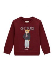 Guess Bluza N6YQ05 K4096 Bordowy Regular Fit. Czerwone bluzy dla chłopców Guess, z aplikacjami, z bawełny, bez ramiączek, bez kaptura. Za 154.99 zł.