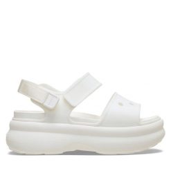 Sandały Crocs. Brązowe sandały damskie Crocs, bez wzorów, bez obcasa, na płaskiej podeszwie, bez zapięcia. Za 249.99 zł.