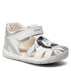 Sandały Geox. Białe sandały dziewczęce Geox, bez zapięcia. Za 169.99 zł.
