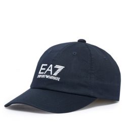 Czapka z daszkiem EA7 Emporio Armani. Niebieskie czapki i kapelusze męskie EA7 Emporio Armani, bez wzorów. Za 199.99 zł.