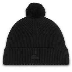 Czapka Lacoste. Czarne czapki i kapelusze męskie Lacoste, na zimę, bez wzorów. Za 309.99 zł.