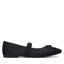 Baleriny DeeZee. Czarne baleriny damskie DeeZee, bez wzorów, bez obcasa. Za 89.99 zł.