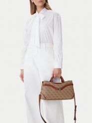 Guess Torebka Dea HWSG79 93060 Beżowy. Brązowe torebki do ręki damskie Guess, z aplikacjami, ze skóry, bez dodatków. Za 349.99 zł.