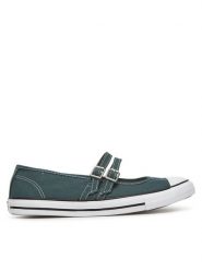 Converse Baleriny Chuck Taylor All Star Dainty Mary Jane A13797C Zielony. Zielone baleriny damskie Converse, bez wzorów, z materiału, retro, bez obcasa. Za 209.99 zł.