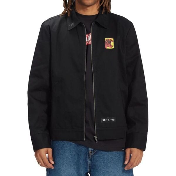 Kurtka turystyczna męska DC Schoes Andy Warhol Cow Series. Czarne kurtki męskie DC Shoes, m, bez wzorów, z bawełny, sportowe, bez kaptura. W wyprzedaży za 259.00 zł.