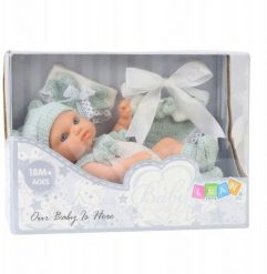 Lalka Bobas Niemowlak Szare Ubranko Czapeczka Śliniaczek 18 cm. Szare śliniaki dla dzieci LEANToys, bez wzorów. Za 51.52 zł.