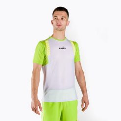 Koszulka męska Diadora Clay. Białe koszulki sportowe męskie Diadora, m, bez wzorów, bez kołnierzyka, bez ramiączek, tenisowe. Za 119.99 zł.