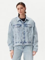 Calvin Klein Jeans Kurtka jeansowa J20J225186 Niebieski Boxy Fit. Niebieskie kurtki damskie Calvin Klein Jeans, xs, bez wzorów, z bawełny, bez kaptura. Za 319.99 zł.
