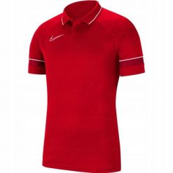 Męska Koszulka Polo Academy 21. Czerwone koszulki sportowe męskie Nike, m, bez wzorów, z materiału, bez kołnierzyka, bez ramiączek, na fitness i siłownię. Za 110.99 zł.