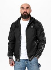 Kurtka przejściowa męska Pitbull z kapturem Whitewood. Czarne kurtki męskie PITBULL, m, bez wzorów, z kapturem. Za 249.00 zł.