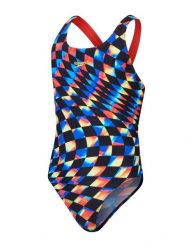Strój kąpielowy jednoczęściowy dziewczęcy na basen Speedo Allover. Czarne stroje kąpielowe dla dziewczynek Speedo, bez wzorów, z materiału. Za 136.98 zł.