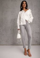 Szare Jeansy o Kroju Regular z Bawełnianego Denimu Timasta. Szare jeansy damskie Renee. Za 109.99 zł.