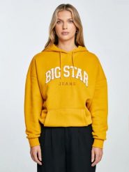 Bluza damska z kapturem z logo BIG STAR żółta Rubialsa 203. Żółte bluzy damskie Big Star, l, z aplikacjami, z dzianiny, z kapturem. Za 269.99 zł.