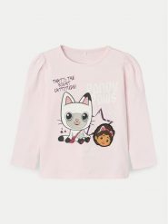 NAME IT Bluzka GABBY 13231866 Różowy Regular Fit. Czerwone t-shirty i topy dla dziewczynek Name it, bez wzorów, z bawełny, bez ramiączek. Za 69.99 zł.